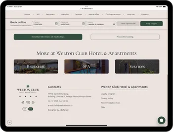 Holyxey 'Welton Club Hotel & Apartments'. Redesign, Print Materials